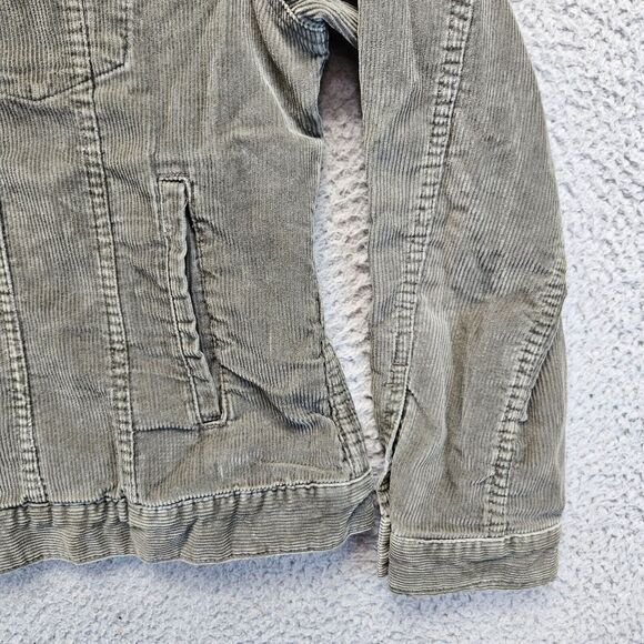 Eddie Bauer Corduroy Jacket Womens Small Green Collared Button Front - Picture 3 of 11